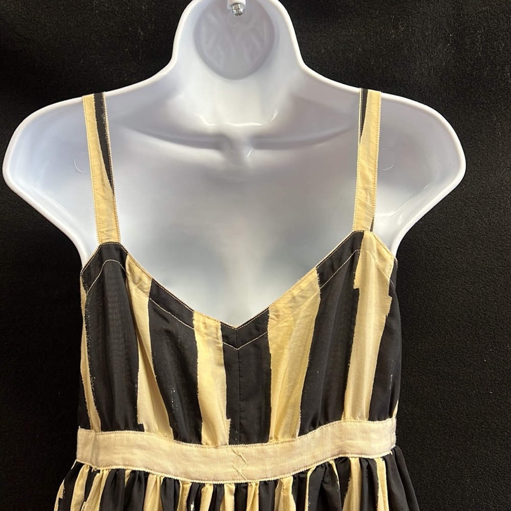 Spaghetti Strap V-neckline Black and Cream Striped Twenty8Twelve Dress Size 8 - Picture 5 of 13